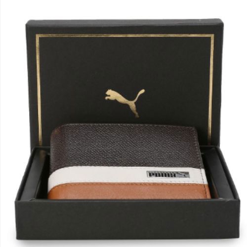 Puma – Textured Brand Logo Leather Two-Fold Wallet