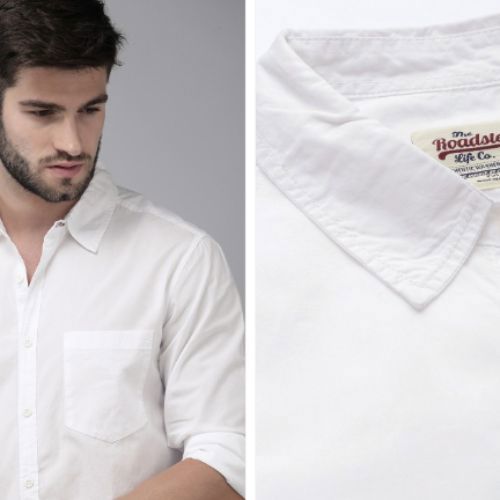Roadster – White Classic Regular Fit Cotton Shirt