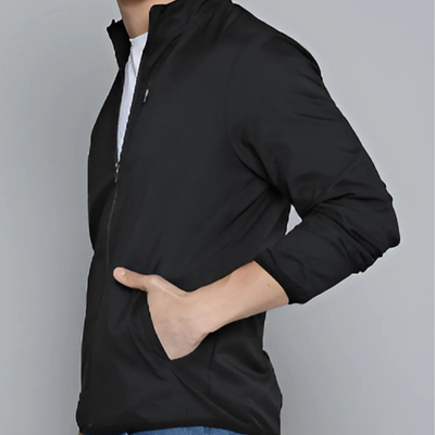 Mast & Harbour Men Black Bomber Jacket