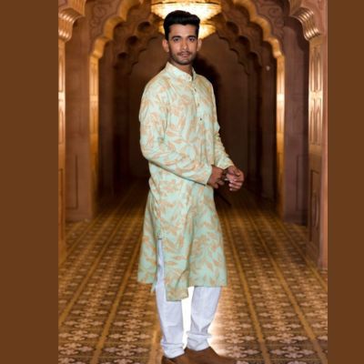 Pistachio – Floral Festive Kurta