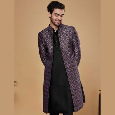 KISAH – Purple Printed Sherwani
