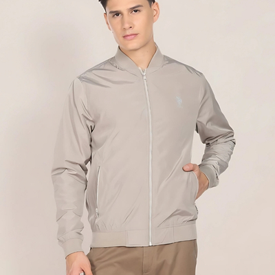 U.S. Polo Assn. Solid Stand Collar Bomber Jacket